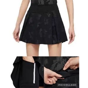 NWT $75 Nike Golf / Tennis Women's Dri-FIT Club Skort Floral Black Size M